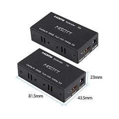 MISOTT HDMI Extender, 60 Meters HDMI Transmitter and Receiver Over Single RJ45 Cat5e/6/7 Ethernet Cable, Supports 1080p, 3D, HDCP, EDID, Up to 196ft(60m)