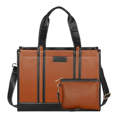 Womanix Canvas Laptop Tote Bag,14 inch Laptop Bag, Black Shoulder Bag, Casual Briefcase, Tote Bag For Women, Travel, Office, College