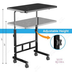 Multi-Purpose Laptop Table, Study Table| Heavy Duty Bed Table| Adjustable for Height, Portable for Office, Work Form Home | DIY Table, Easy to Asembl(Black Ajustable)