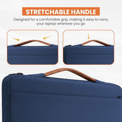 Dyazo 15.6 Inch Laptop Sleeve with Handle & Front Accessory Pocket with Organized Compartments | Soft Interior Padded Protective Case | Compatible for MacBook, HP, Dell, Lenovo, Asus & More (Grey)