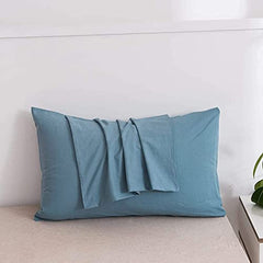 safhome Soft Pillow Covers 20 x 32 Inches - 100% Egyptian Cotton 400 Thread Count Set of 2 Pillow Cover Set Envelope Closure Hotel Quality Pillowcase - Aqua Blue