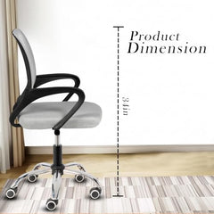 Casa Copenhagen Mesh Mid Back Office/Study/Computer/Revolving/Desk Chair for Work from Home -Metal Base, Height Adjustable Seat - Grey Milange & Black Handle