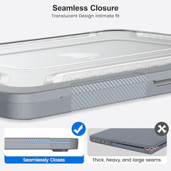 ProElite Transparent Case for MacBook Neo 13 inch 2026 Model Touch ID, Heavy Duty Honeycomb Hard Shell with Slim TPU Bumper and Fold Kickstand, Dark Blue