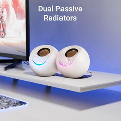 ZEBRONICS Blues 2.0 Computer Speakers, 8 Watts, 45° Elevated Drivers, Dual Passive Radiators, USB Powered, AUX, Volume Control Knob, RGB LED, for Laptops & Desktop (Black)