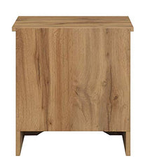DeckUp Plank Bei Engineered Wood Bed Side Table and End Table (Walnut and White, Matte Finish)