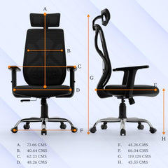 Furnivo Titan Ergonomic Office Chair for Home & Office | Adjustable Armrests | 120 Recline | Lumbar Support | Thick Cushioned Seat | Heavy-Duty Base | 3 Years Warranty (Eco Black Red)