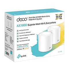 TP-Link Deco X20(2-Pack) AX1800 Whole Home Mesh Wi-Fi System, Next-Gen WiFi 6, Replace Routers and WiFi Extenders, HomeCare Build-in Antivirus, Parental Control, Compatible with Alexa (4000 sq ft)
