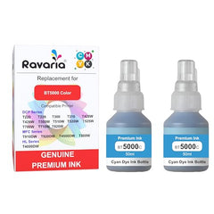 Ravaria Refill Ink for HP GT51XL/53XL GT 52 for HP Ink Tank 115,310,315,319,410,415,416,419,455,500,515,530,589,615,750,790,670,GT5810,GT5811,GT5820(GT51XL + GT52CMY(4 Color Set),Multi-Color Pack)