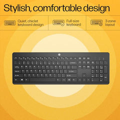HP 230 Wireless Keyboard and Mouse Combo, 2.4GHz USB dongle, 1600 dpi, Windows PC Compatible, Full-Size Keyboard with Numeric pad, 12 Function Keys, 1-Year Warranty, 0.56 kg, White, 3L1F0AA