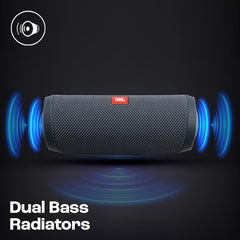 JBL Flip Essential 2, Wireless Portable Bluetooth Speaker with Deep Base, IPX7 Water & Dustproof (Without Mic, Black)