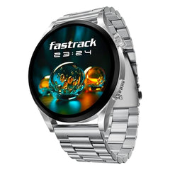Fastrack MYND 1.93” AMOLED Display Smart Watch for Men & Women with AI Watch Faces,AI Chat,Offline Voice Commands,Curved Metallic Design,Functional Crown,BT Calling, Health Suite,100+ multisport modes