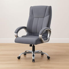 INNOWIN Profit High Back Orthopedic Boss Chair with 3 Year Limited Warranty | Leatherette Office Chair | Ergonomic Executive Chair with Spacious Cushioned Seat | Heavy Duty Metal Base | Grey
