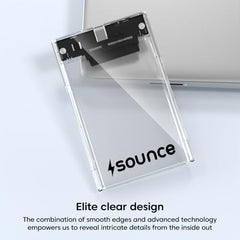 Sounce 2.5-Inch SATA to USB Type-C 3.1 External HDD/SSD Enclosure | 6Gbps UASP Speed | Tool-Free Design | Compatible with 7mm & 9.5mm Drives up to 6TB | Plug & Play | Shockproof Portable Case (Type C)
