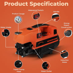 Viparth 16 Inch Dual-Function Undercarriage Pressure Washer | Underbody Car Wash, Bus | with 2 Piece Extension Wand | 4000 PSI | with 4 Spray Nozzle