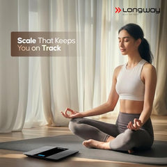 Longway Weight Machine for Home | Digital Bathroom Scale for Human Body Weight Measurement | Extra Thick Tempered Glass with LCD Display | 3 Years Warranty (Blue | Max Weight 180Kgs | Sapphire)