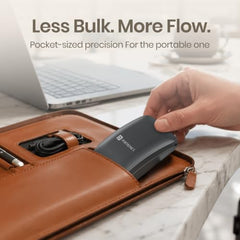 Portronics Toad Fold Wireless Bluetooth Mouse with Dual Wireless (BT + 2.4 GHz), Foldable Mouse, Rechargeable Battery, Multi-Device Pair, Up to 3200 DPI Sensitivity (Black)