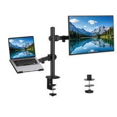 GITRU Height Adjustable Monitor Stand with Laptop Notebook Stand Monitor Mount for 13'-27'' Screen | Tilt Swivel