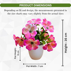 fancymart Artificial Flower Plant Home Décor with Small Size Pot | Pack of 2 | Plant Hanging for Home Decor | Office Decor (DESIGN-01)