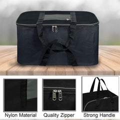 Storite 2 Pack Moisture Proof Nylon Underbed Storage Bag For Clothes Large | (54 x 46 x 28 cm) - BlackRed, Rectangular