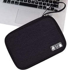 House of Quirk Electronics Accessories Organizer Bag, Universal Carry Travel Gadget Bag for Cables, Plug and More, Perfect Size Fits for Pad Phone Charger Hard Disk (Sky Blue)