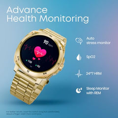 Fastrack MYND 1.93” AMOLED Display Smart Watch for Men & Women with AI Watch Faces,AI Chat,Offline Voice Commands,Curved Metallic Design,Functional Crown,BT Calling, Health Suite,100+ multisport modes
