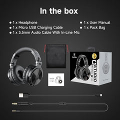 OneOdio Wireless Bluetooth Headphone, Minimum Latency for Gaming, DJ Mixing (Clear)