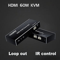 Tobo HDMI KVM Extender Cat5e/6 Rj45 60M USB HDMI KVM Switch Extension Sharing USB Mouse Keyboard Loop IR Compatible with PS-3 PS-4 X-box PC TV-TD-553H.