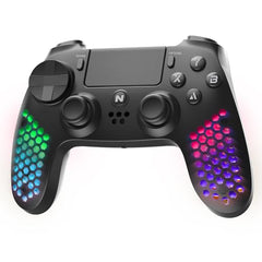 NITHO HEXAGON Wireless Gaming Controller for PS4, PS5 (with PS4 Games Only), PC, Android & iOS, Gamepad Joystick with 6-Axis Motion Sensor | RGB LED Lights | Vibration | Touchpad | Trigger Sets | Built-in Speaker