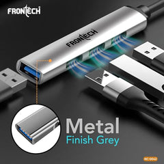 Frontech 8-in-1 Multi-Port Expansion Hub, Dual Input (USB-C & USB), High-Speed Data Transfer, Metal Matt Finish, Backed with 1 Year Warranty (NC-0058)