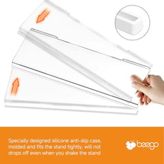 Beego Ergonomic Computer Keyboard Stand Holder Clear Acrylic Keyboard Riser Tilted Keyboard Holder Keyboard Tray with Lightpink Non-Slip Strip for Easy Typing at Home School Office Desk Accessories