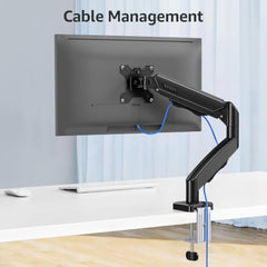 MOUNTUP Dual Monitor Stand for Desk, Monitor Arms for 2 Monitors 13-32 Inch | Holds 4.4-19.8lbs per Arm, VESA 75x75/100x100, Full Motion Monitor Mount for Home Office, C-Clamp & Grommet Base, Black