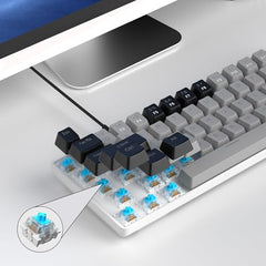 MageGee Portable 60% Mechanical Gaming Keyboard, MK-Box LED Backlit Compact 68 Keys Mini Wired Office Keyboard with Blue Switch for Windows Laptop PC Mac - Blue/White