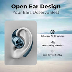 truke Newly Launched Buds Infinity Open Ear Wireless Earbuds with 70Hours of Playtime, 16mm Titanium Speaker, Quad Mic PureVoice™ ENC for Clear Calls, Dual Pairing, Fast Charging OWS - Royal Blue