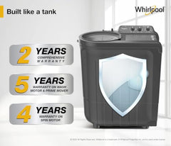 Whirlpool 7.5 Kg 5 Star Magic Clean Semi-Automatic Top Loading Washing Machine (MAGIC CLEAN 7.5 GREY DAZZLE, Fast Drying)