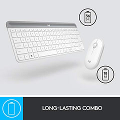 Logitech MK470 Slim Wireless Keyboard and Mouse Combo - Modern Compact Layout, Ultra Quiet, 2.4 GHz USB Receiver, Plug n' Play Connectivity, Compatible with Windows - Graphite