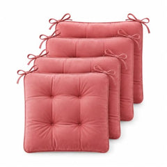 BSB HOME Chair Pad Cushion with Tie Straps,Thick Tufted Seat Cushion for Dining,Office & Wooden Chairs,Soft Comfortable Chair Seat Pad with Durable Stitching,16 x 16 Inches(41 x 41 cm)-Anthracite Grey