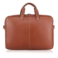 WildHorn Genuine Leather Office Bag for Men | 15.6-Inch Laptop Bag with a Minimalist Design | Professional Leather Bag with Adjustable Straps & Multiple Compartments | 1-Year Warranty