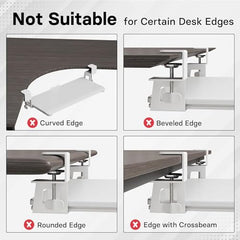 BONTEC Keyboard Tray Under Desk, Pull Out Keyboard & Mouse Tray With C-Clamp, 25.6 X 11.8 Inch Steady Slide-Out Computer Drawer For Typing, White With USB Connection