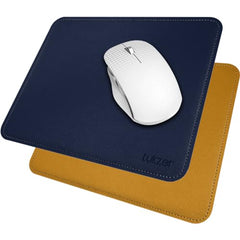 Tukzer Extended Vegan PU Leather Mouse Pad Desk mat Smooth Reversible Dual Color Splash Proof Anti Fray Stitched Edges Non-Slip Mousepad for Laptop Notebook Gaming Computer(Blue & Yellow 90CM X 45CM)