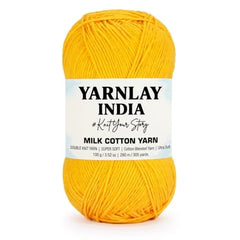 Yarnlay 3 Ply Soft Milk Cotton Yarn for Crochet Knitting, Amigurumi, Punch Needle .DIY Crafts, Summer Wear,Flowers Toys & Cushion Covers 100g (250m) (Shade 34: Grey)