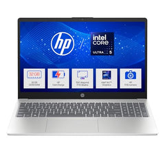 HP 15 Smartchoice, Intel Core Ultra 5 125H 12 TOPS, 24GB DDR5 (Upgradeable) 1TB SSD,Anti-Glare, FHD, 15''/39.6cm,Win11, M365*Office24, Silver, 1.65kg, FD1458TU, FHD Camera w/Shutter, Backlit AI Laptop