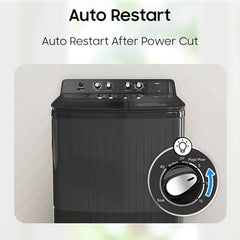 Samsung 9.5 Kg, 5 Star, Semi-Automatic Top Load Washing Machine (WT95A4260GD/TL, Air Turbo Drying, Dark Gray, 5 Year Warranty on Wash Motor)