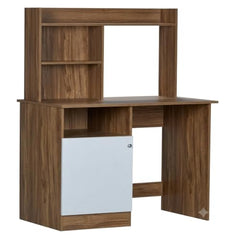 DeckUp Zeus Engineered Wood Study Table and Office Desk (Wotan Oak & White)
