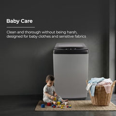 Midea 9kg 5-Star Top Load | Fully Auto | Soft Close Glass Lid | Hydrowave Stainless Tub | 10 Wash Programs | Auto Drum Clean | Magic Filter | Child Lock | Delay Wash | Inox Grey | MWMTL090FP1GNIG