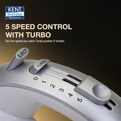 KENT 150W, 5 Speed Control, Copper Motor, Multiple Beaters, Overheating Protection, Food Grade Plastic Body Hand Blender (White)