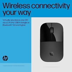HP 240 Bluetooth Wireless Mouse with 3 Buttons/1600 DPI Red Optical Tracking/Sleek and Ambidextrous/Compatible to Windows 10, macOS, Chrome OS, 3 Years Warranty (Black)