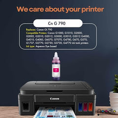 Needle GI 790 Ink Refill for Canon Pixma G1000 G1010 G2000 G2010 G3000 G3010 G4000 G4010 G4085 - Magenta 500gms with Empty Bottle & Funnel - Compatible Ink for Canon GI 790