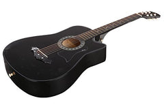 Juârez Acoustic Guitar Kit, JRZ38C/BK 38 Inch Cutaway, 038C with Bag, Strings, Pick and Strap, Black