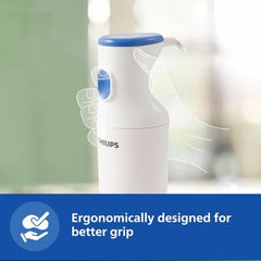 PHILIPS HL1683/00 Hand Blender, 300W Motor, Rust free steel arm | Easy single trigger operation | Specially designed blades | Wall bracket for easy storage, Blue-White