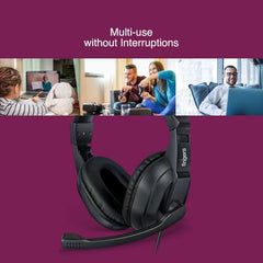 FINGERS S10 Wired On-Ear Headphone with Adjustable Mic - 40 mm Powerful Drivers & Inline Volume Control (Black)